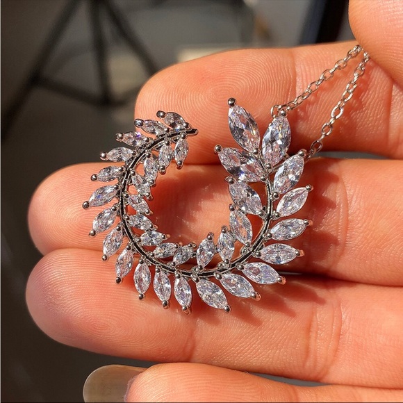 New 925 Silver Beautiful Diamond Necklace - Picture 13 of 15